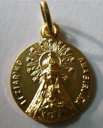 medalla virgen itziar oro plata